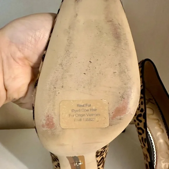 Sam Edelman Leopard Print Pumps – Real Fur – Square Toe – Stunning! - Picture 5 of 6